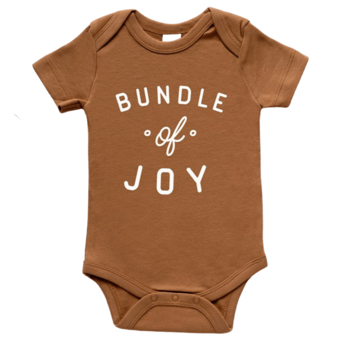 Bundle Of Joy Organic Baby Bodysuit - Camel - HoneyBug 