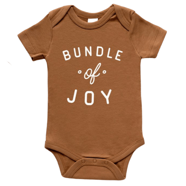 Bundle Of Joy Organic Baby Bodysuit - Camel - HoneyBug 