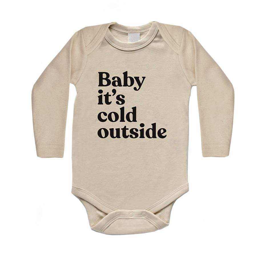 Organic Long Sleeve  Baby It's Cold Outside Bodysuit - HoneyBug 