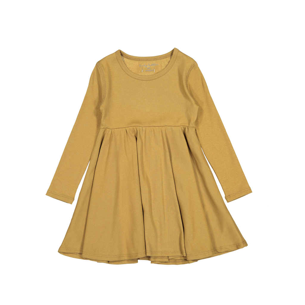 The Long Sleeve Dress - Golden - HoneyBug 