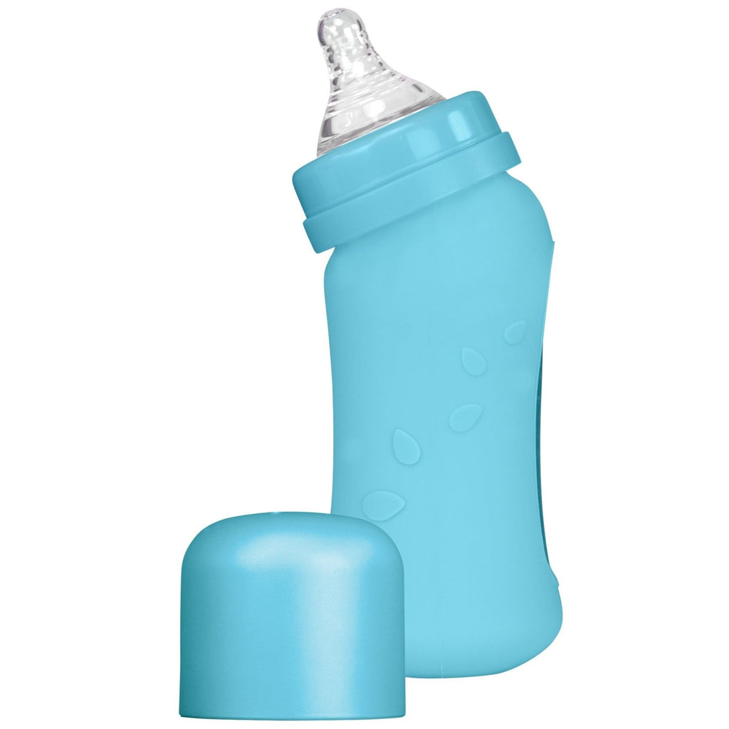 Sprout Ware® Baby Bottle made from Plants & Glass - Aqua - 8oz - HoneyBug 