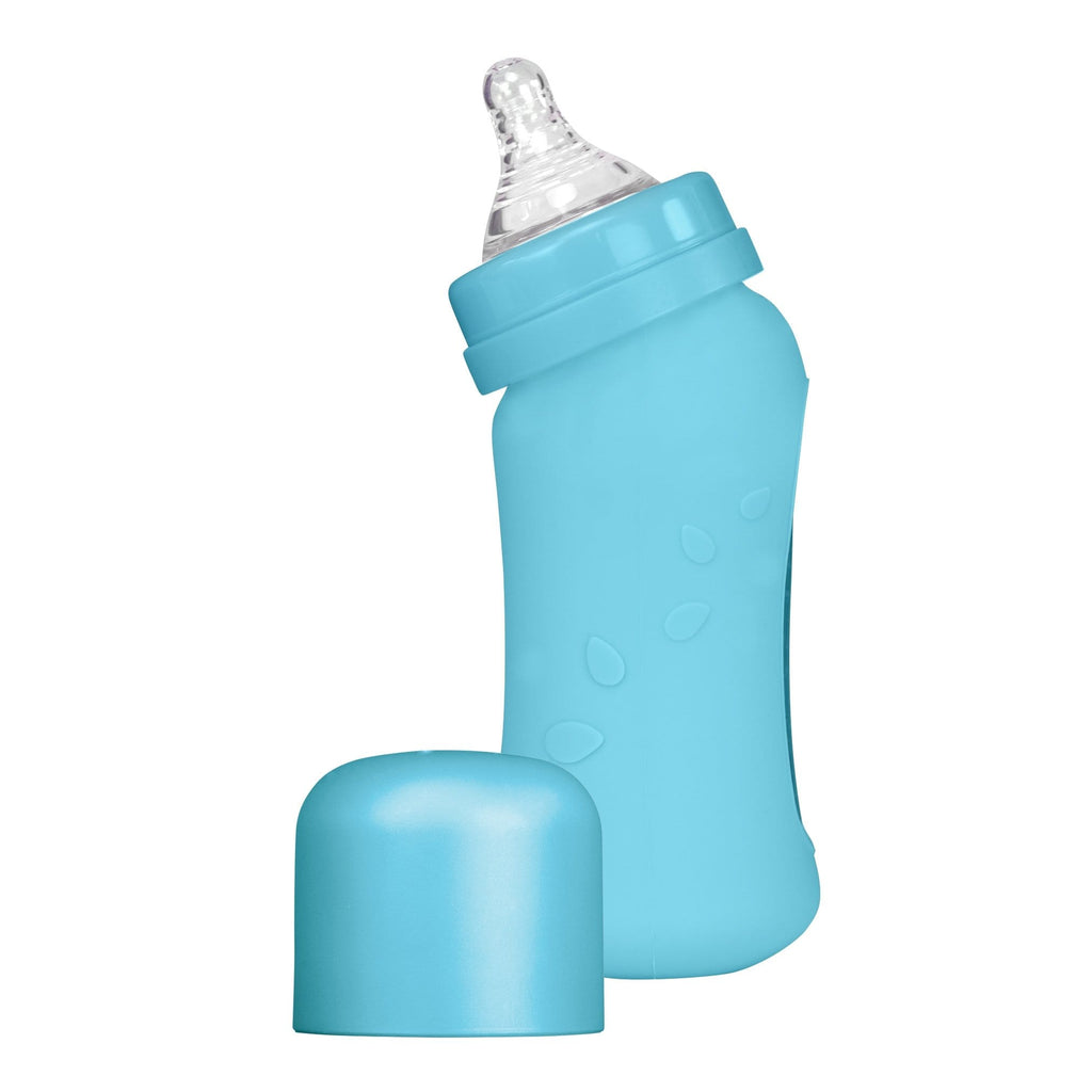 Sprout Ware® Baby Bottle made from Plants & Glass - Aqua - 8oz - HoneyBug 