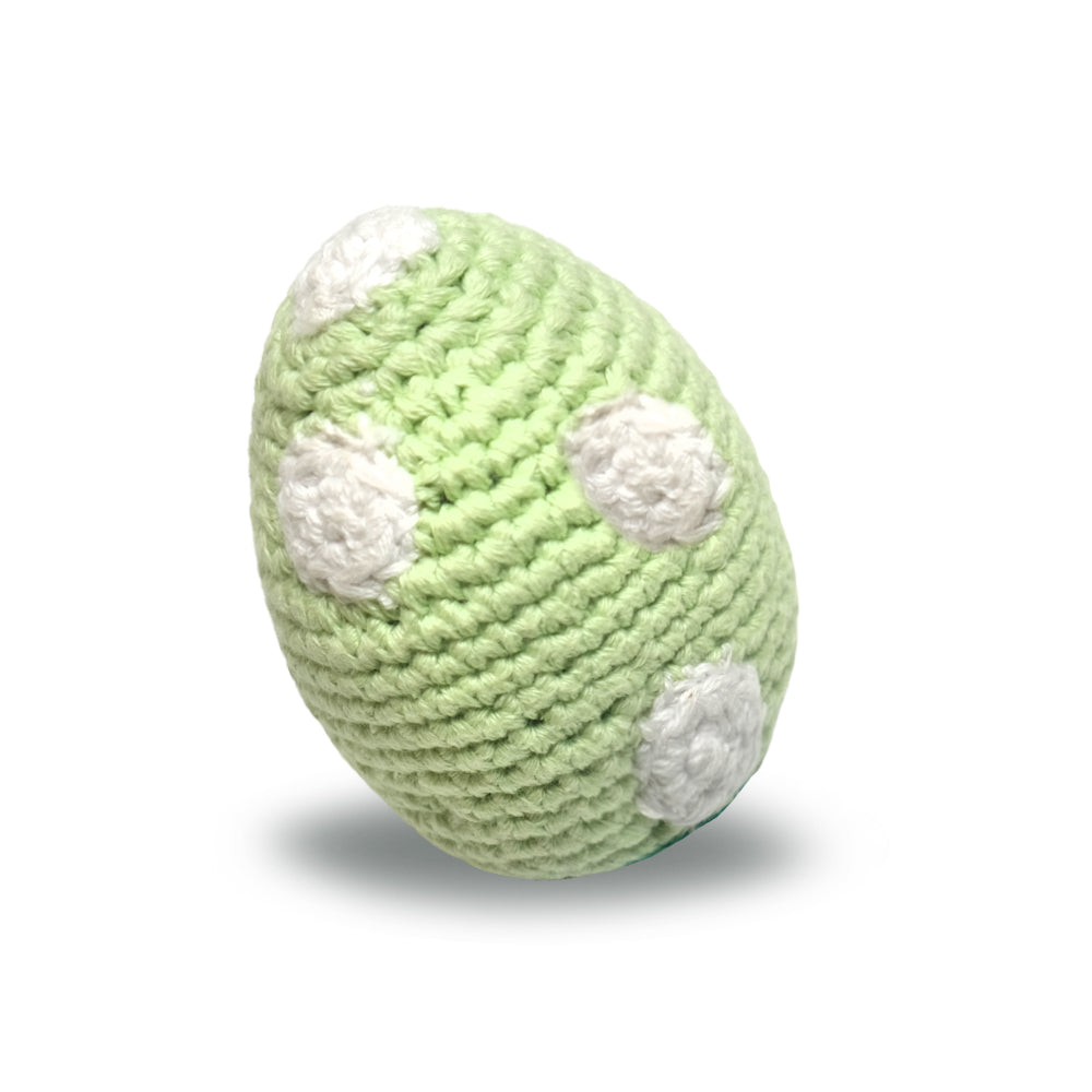 Easter Egg Rattle - Pistachio White Spot - HoneyBug 