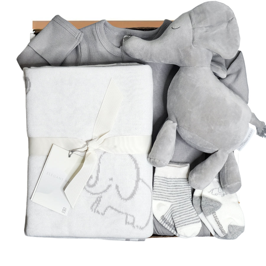 Velour Elephant Gift Box - HoneyBug 