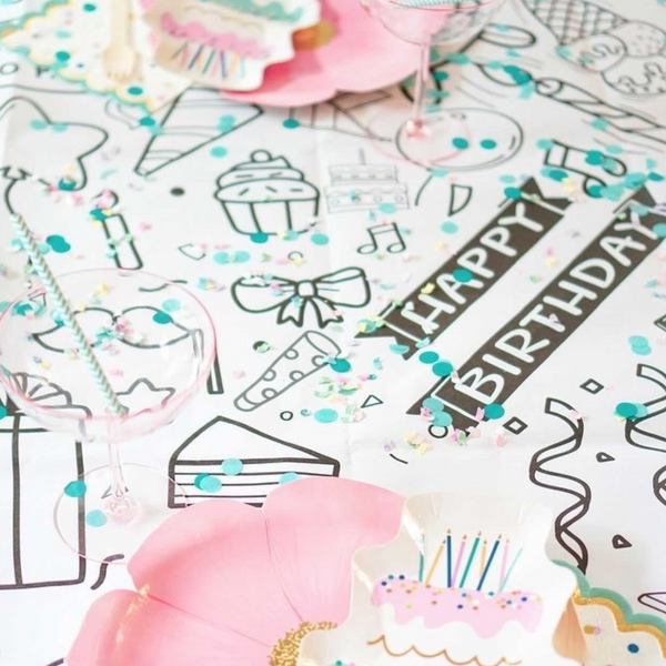 Happy Birthday Coloring Tablecloth by Creative Crayons Workshop - HoneyBug 