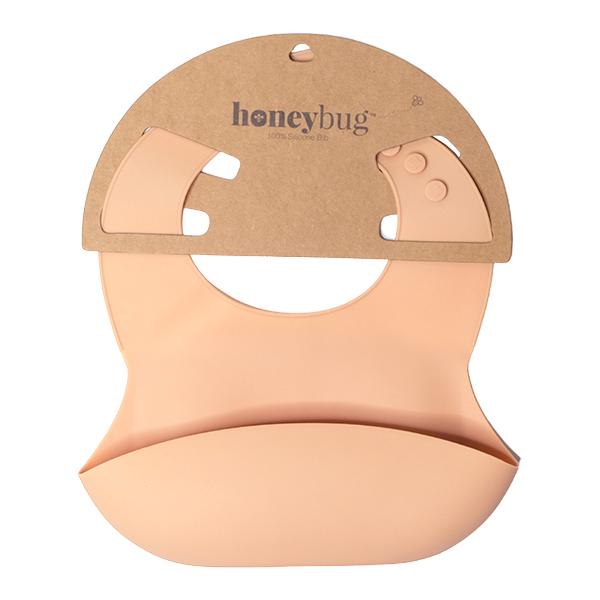 Silicone Baby Bib - Peach - HoneyBug 