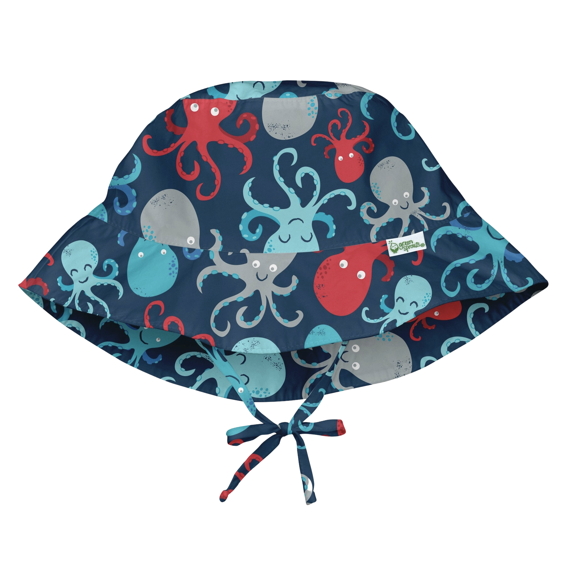 Brim Sun Protection Hat - Navy Octopus - HoneyBug 