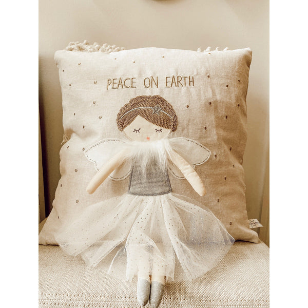 Whimsical Angel 'Peace On Earth' Decorative Pillow 16