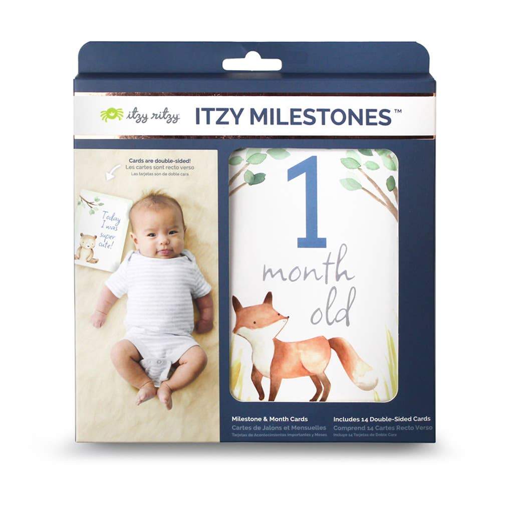 Itzy Moments™ Double-Sided Milestone Cards - Woodland - HoneyBug 