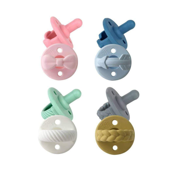 Silicone Pacifier Sets (2 Pack) - Blue Arrows - HoneyBug 