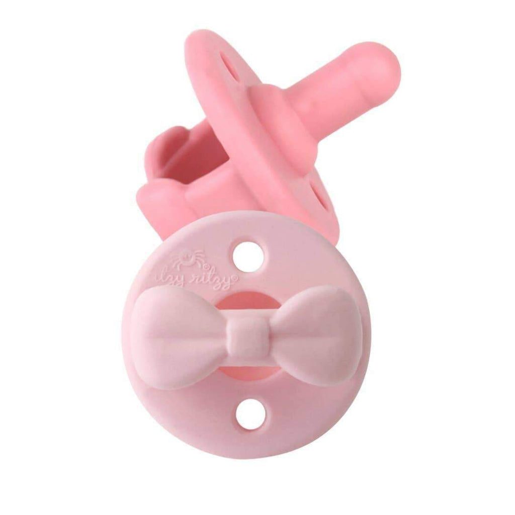 Silicone Pacifier Sets (2 Pack) - Pink Bows - HoneyBug 