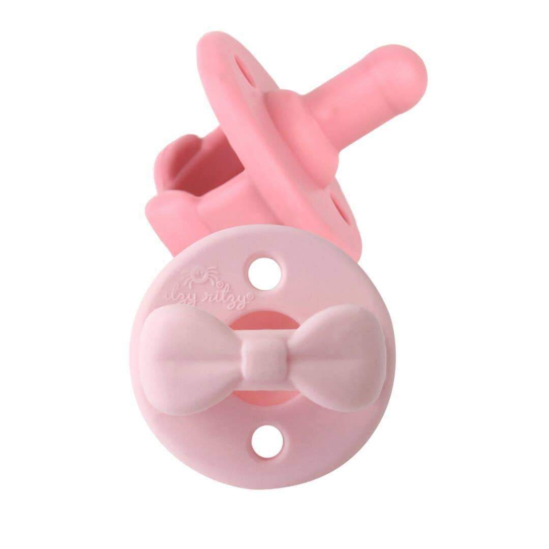 Silicone Pacifier Sets (2 Pack) - Pink Bows - HoneyBug 