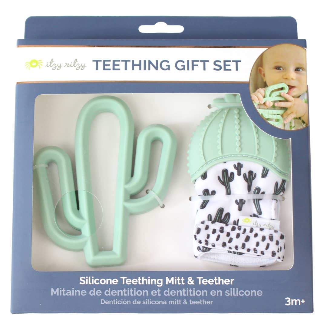 Cactus Teething Mitt & Teether Gift Set - HoneyBug 