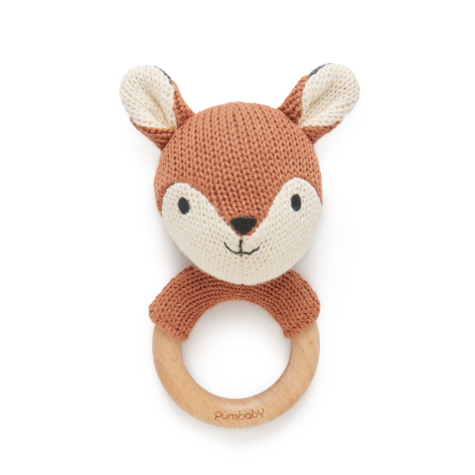 Knitted Fox Rattle - HoneyBug 