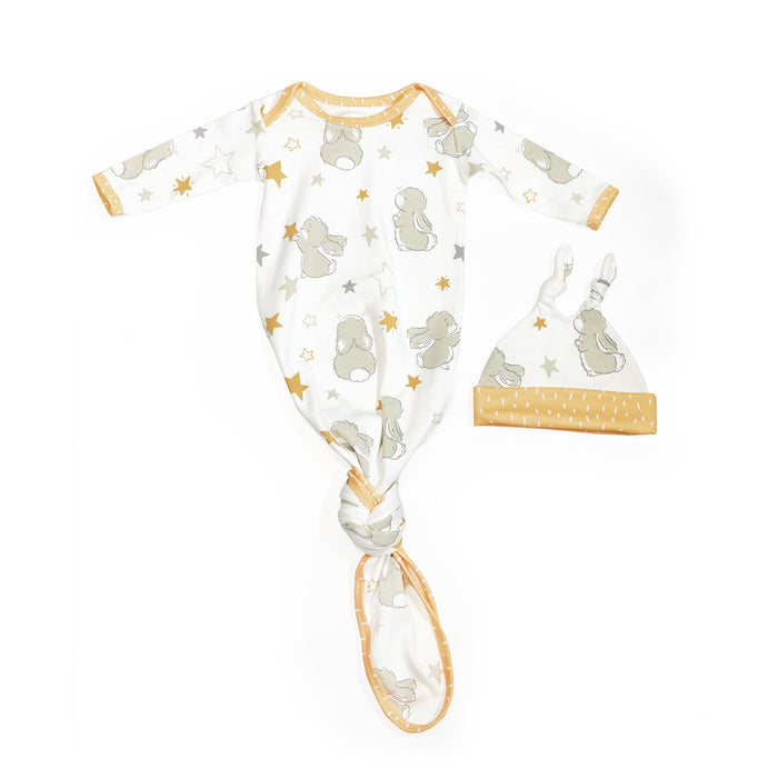 Little Star Knotty Gown and Hat Set - HoneyBug 
