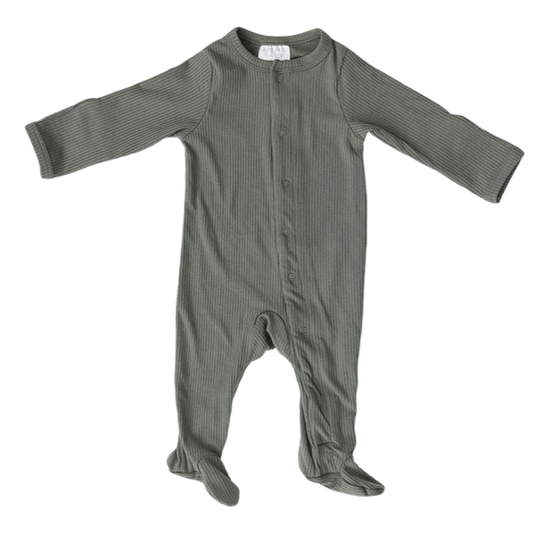 Fern Footed Buttoned One-Piece - HoneyBug 
