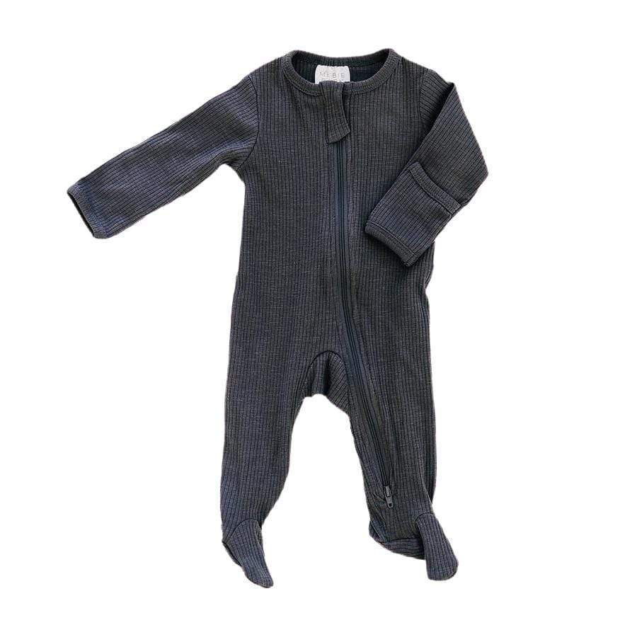 Steel Ribbed Footed One-piece Zipper - HoneyBug 