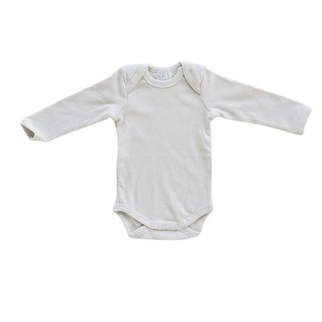Vanilla Organic Cotton Long Sleeve Ribbed Bodysuit - HoneyBug 