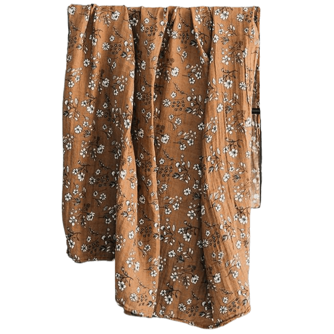 Vintage Floral Muslin Swaddle Blanket - HoneyBug 