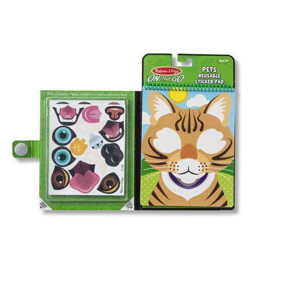 Make-a-Face - Pets Reusable Sticker Pad - On the Go Travel Activity - HoneyBug 