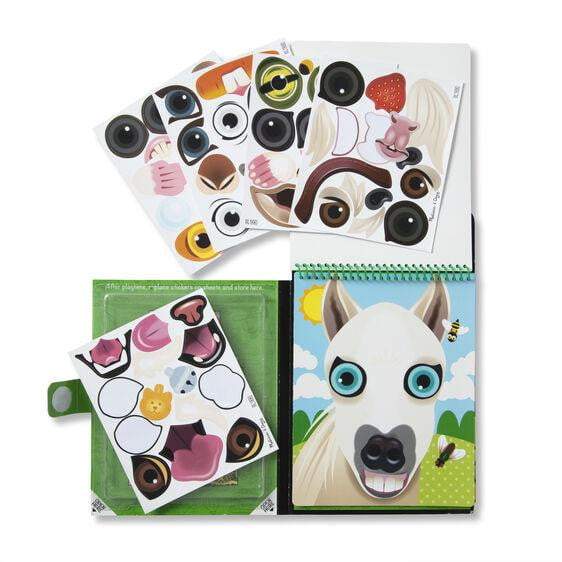 Make-a-Face - Pets Reusable Sticker Pad - On the Go Travel Activity - HoneyBug 
