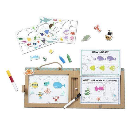 Natural Play: Play, Draw, Create Reusable Drawing & Magnet Kit - Ocean - HoneyBug 