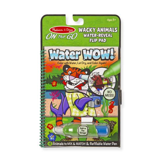 Water Wow! - Wacky Animals Water Reveal Flip Pad - On the Go Travel Activity - HoneyBug 