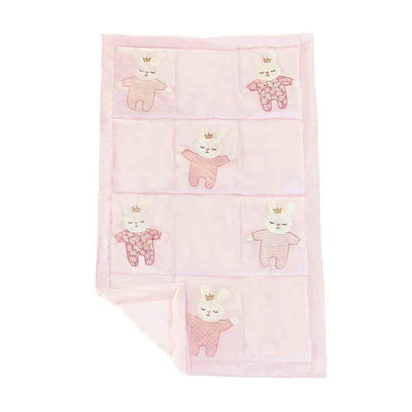 Bedtime Princess Bunny Pink Nursery Quilt - HoneyBug 