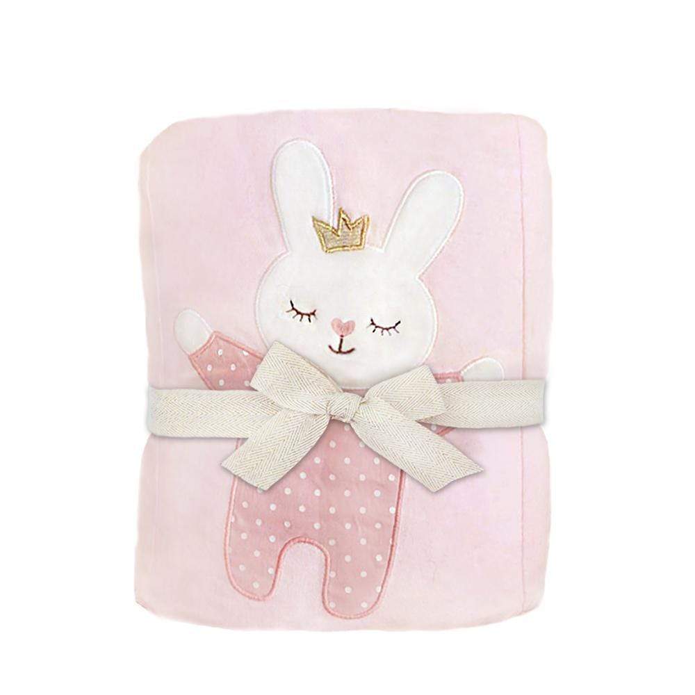 Bedtime Princess Bunny Pink Nursery Quilt - HoneyBug 