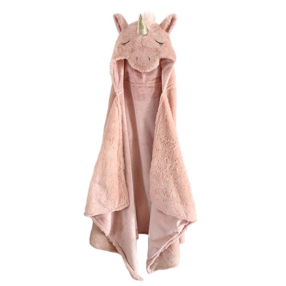 Unicorn Plush Hooded Blanket - HoneyBug 