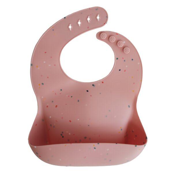 Silicone Baby Bib (Pink Confetti) - HoneyBug 