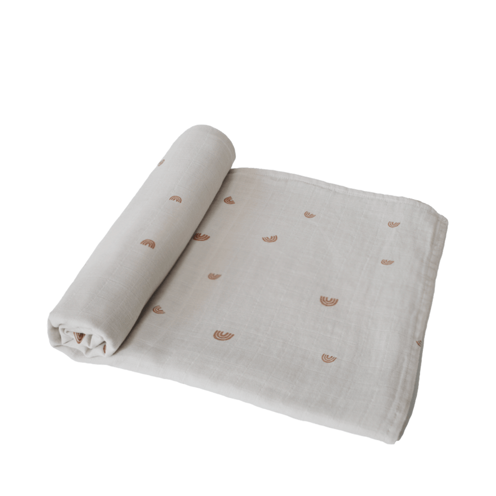 Muslin Swaddle Blanket Organic Cotton (Rainbow) - HoneyBug 