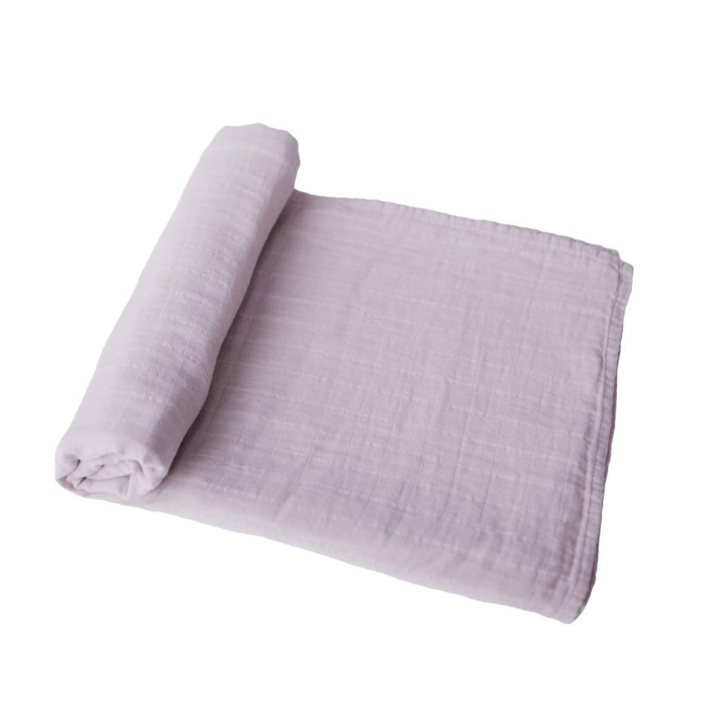 Muslin Swaddle Blanket Organic Cotton (Soft Mauve) - HoneyBug 