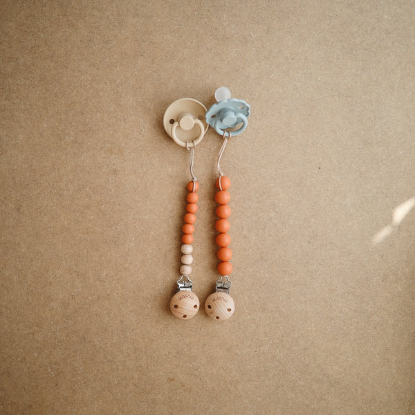 Pacifier Clip | Cleo (Clementine) - HoneyBug 