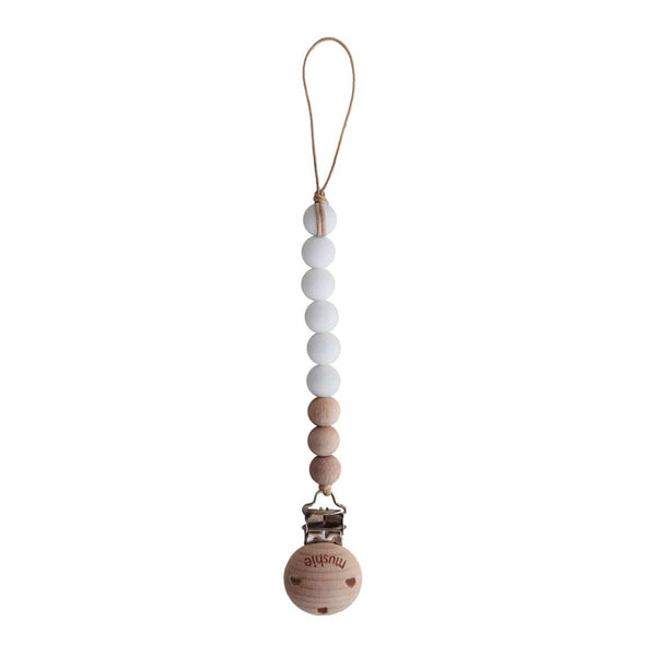 Pacifier Clip | Cleo (White) - HoneyBug 