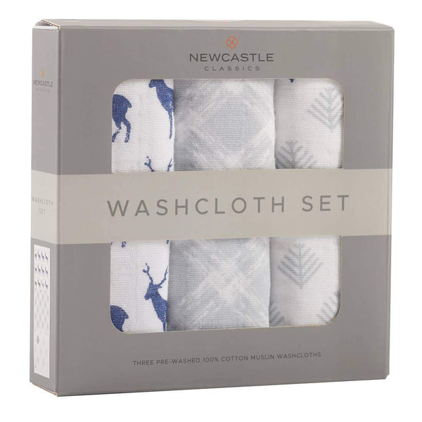 Blue Deer Washcloth Set of 3 - HoneyBug 