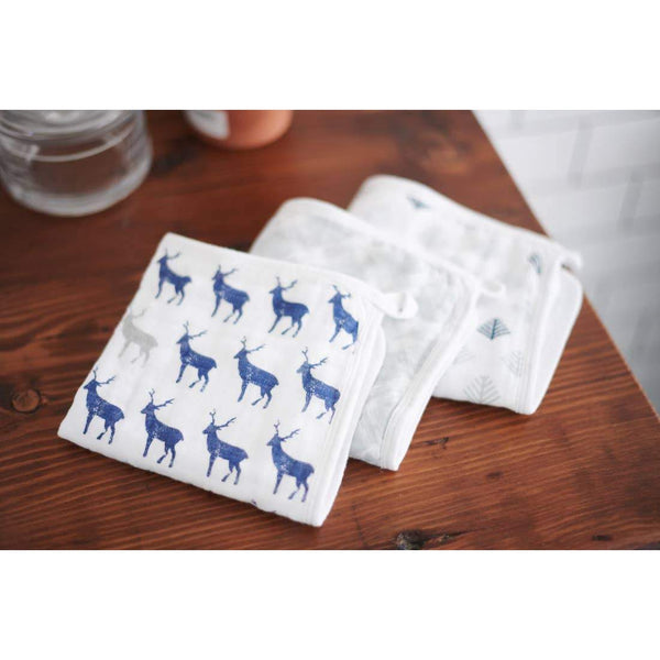 Blue Deer Washcloth Set of 3 - HoneyBug 