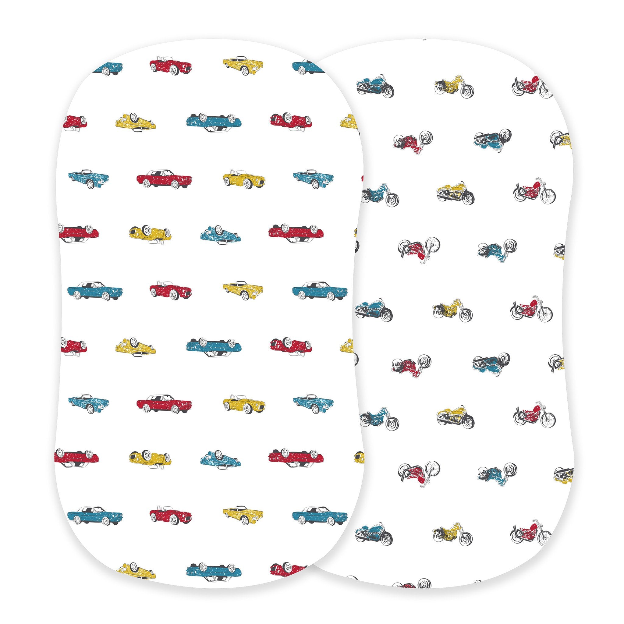 Vintage Muscle Cars and Vintage Motorcycles Bassinet Sheets - HoneyBug 