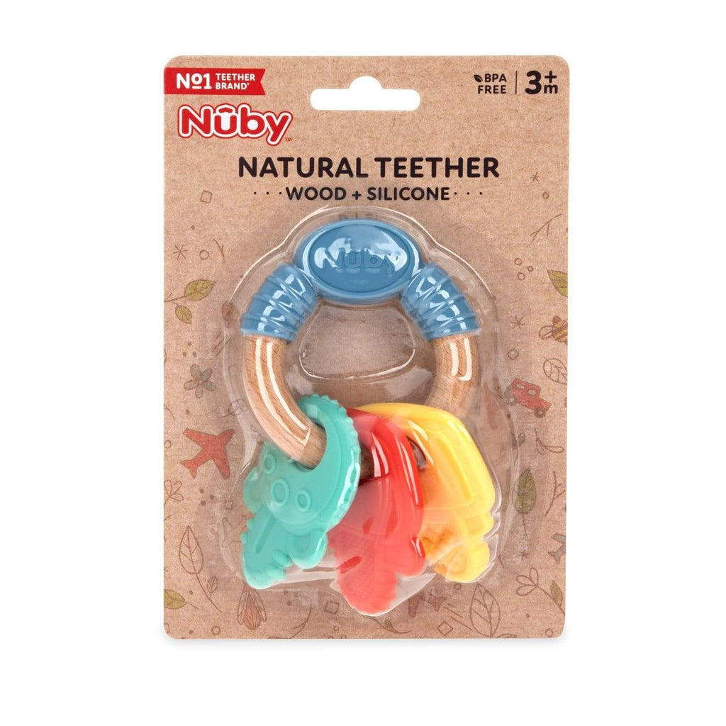 Natural Teether, Silicone and Wood Teether, Key Ring HoneyBug