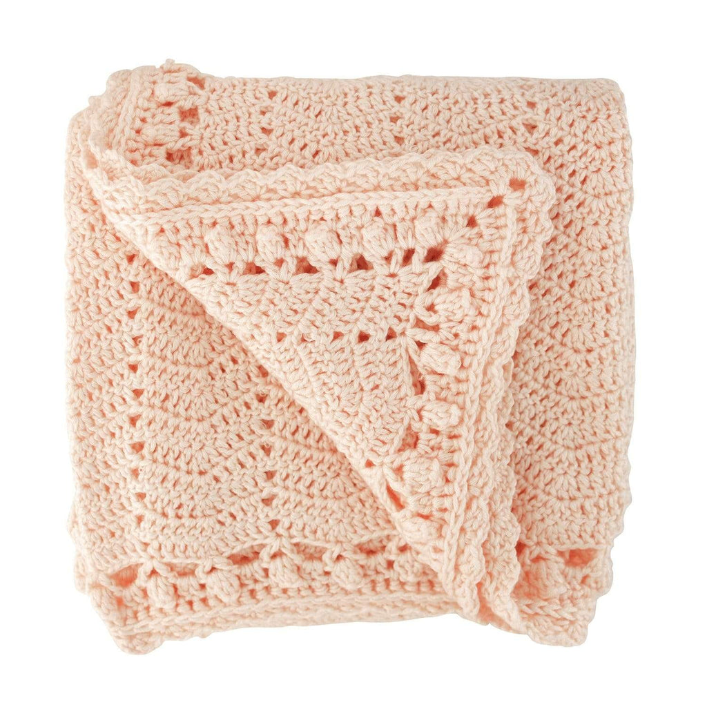 Handmade | Artisan Crocheted | Baby Blanket | Peach - HoneyBug 