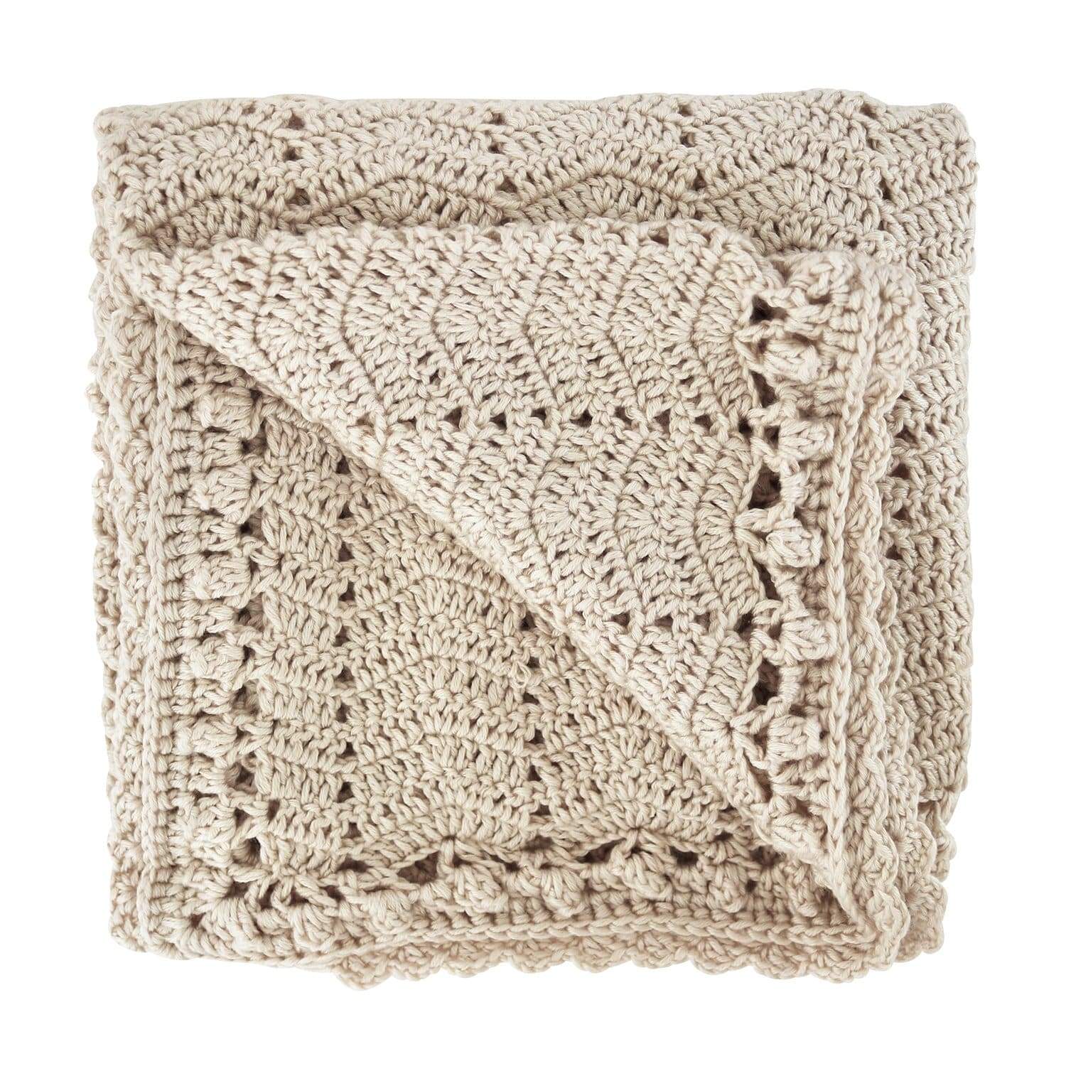 Handmade | Artisan Crocheted | Baby Blanket | Vanilla - HoneyBug 