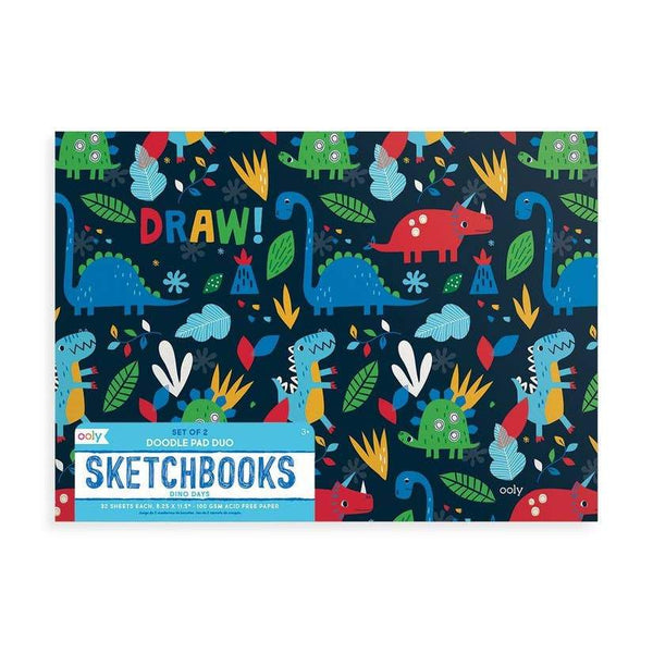 Dino Days Doodle Pad Duo Sketchbooks - Set of 2 - HoneyBug 
