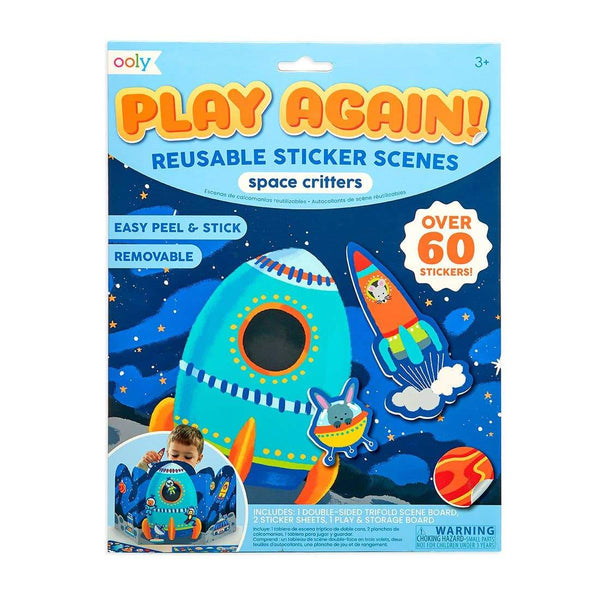 Play Again! Reusable Sticker Scenes - Space Critters - HoneyBug 