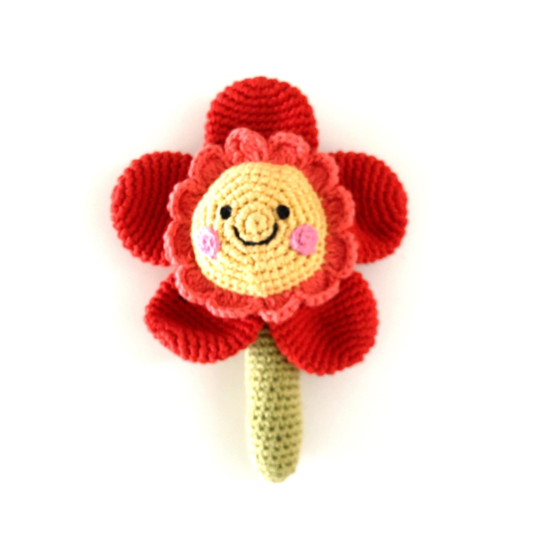 Friendly Flower Rattle - Red - HoneyBug 