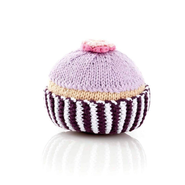 Lilac Cupcake Rattle - HoneyBug 
