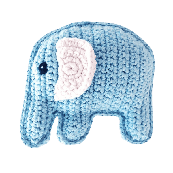Organic Elephant Rattle - Blue - HoneyBug 