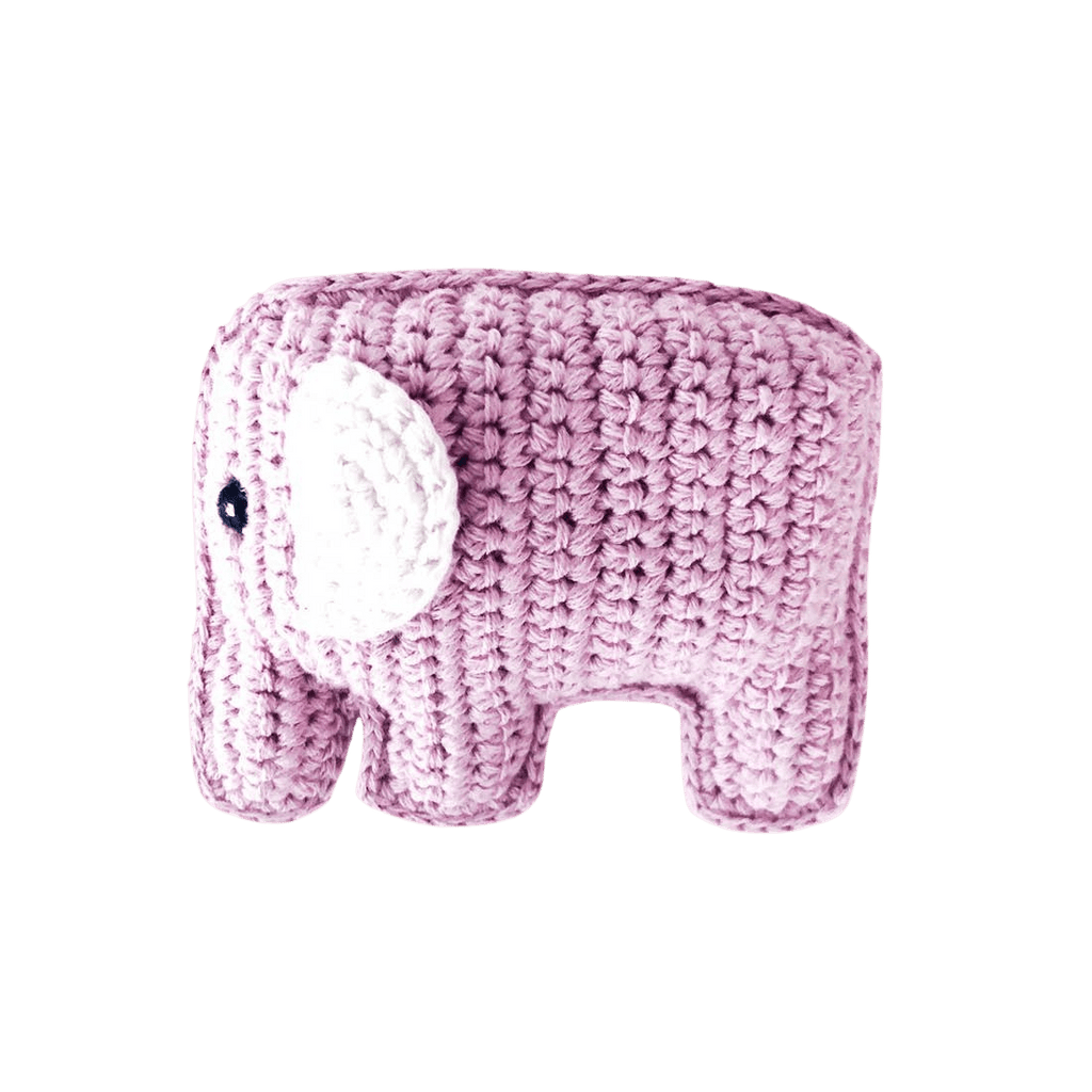 Organic Elephant Rattle - Pink - HoneyBug 