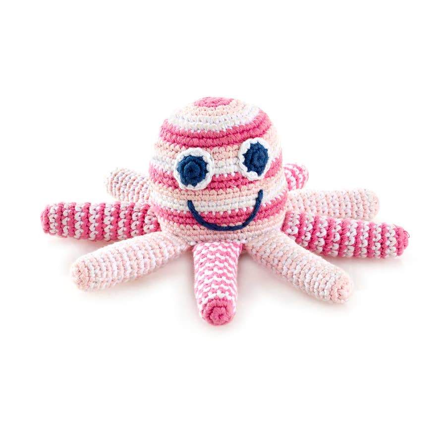 Pink Octopus Pale Rattle - HoneyBug 