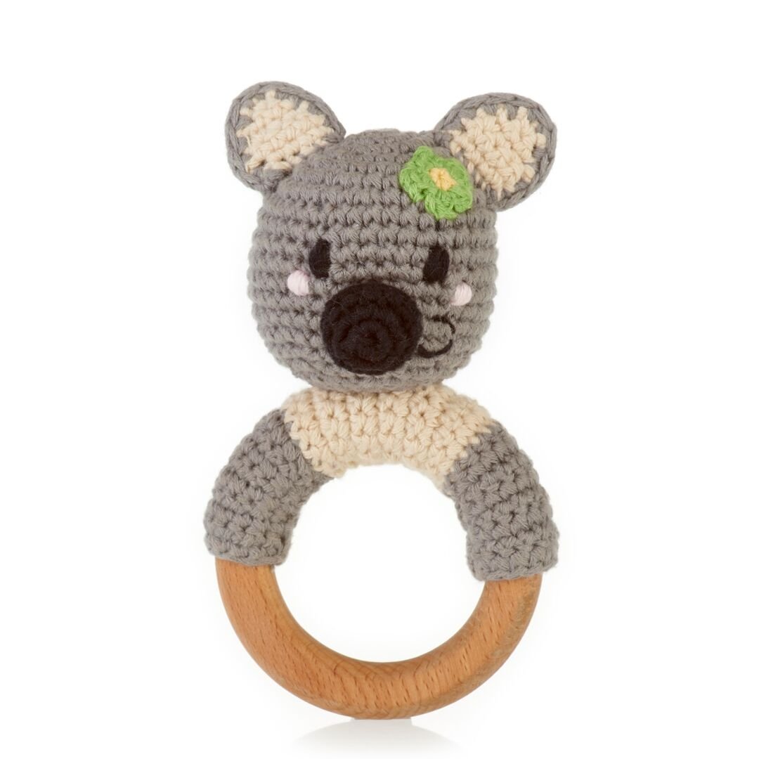 Wooden Teething Ring - Rattle Koala - HoneyBug 