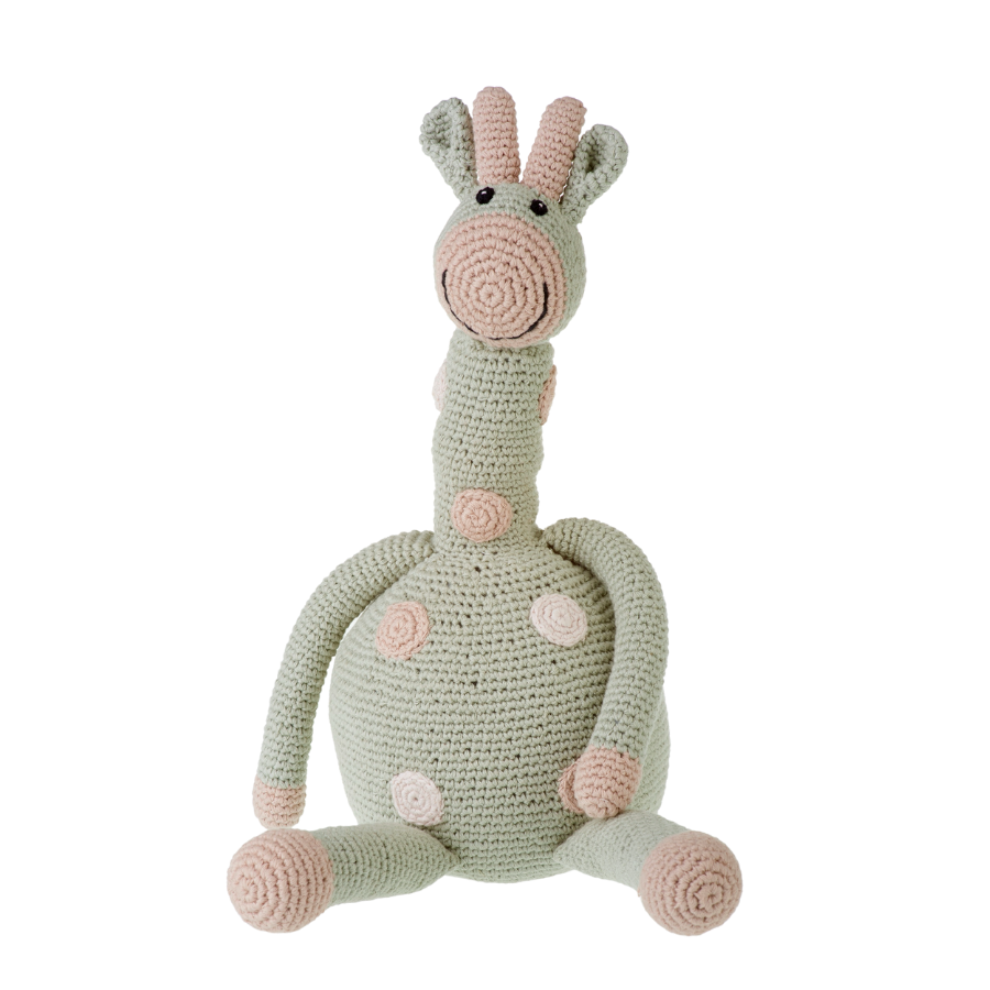 Giraffe Knit Toy - Teal - HoneyBug 